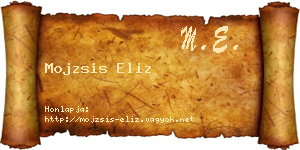 Mojzsis Eliz névjegykártya